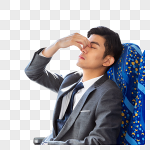 商务男性在高铁座位上休息疲惫高清图片素材