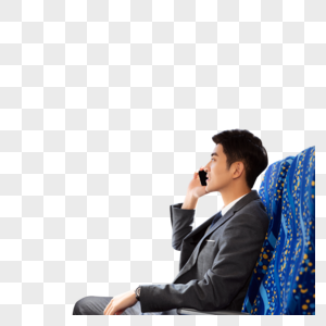 商务男性高铁通话图片