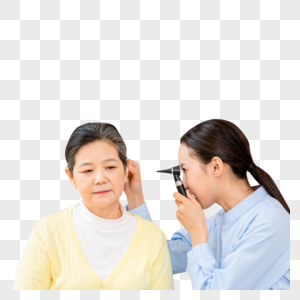 护工给老奶奶检查耳朵图片