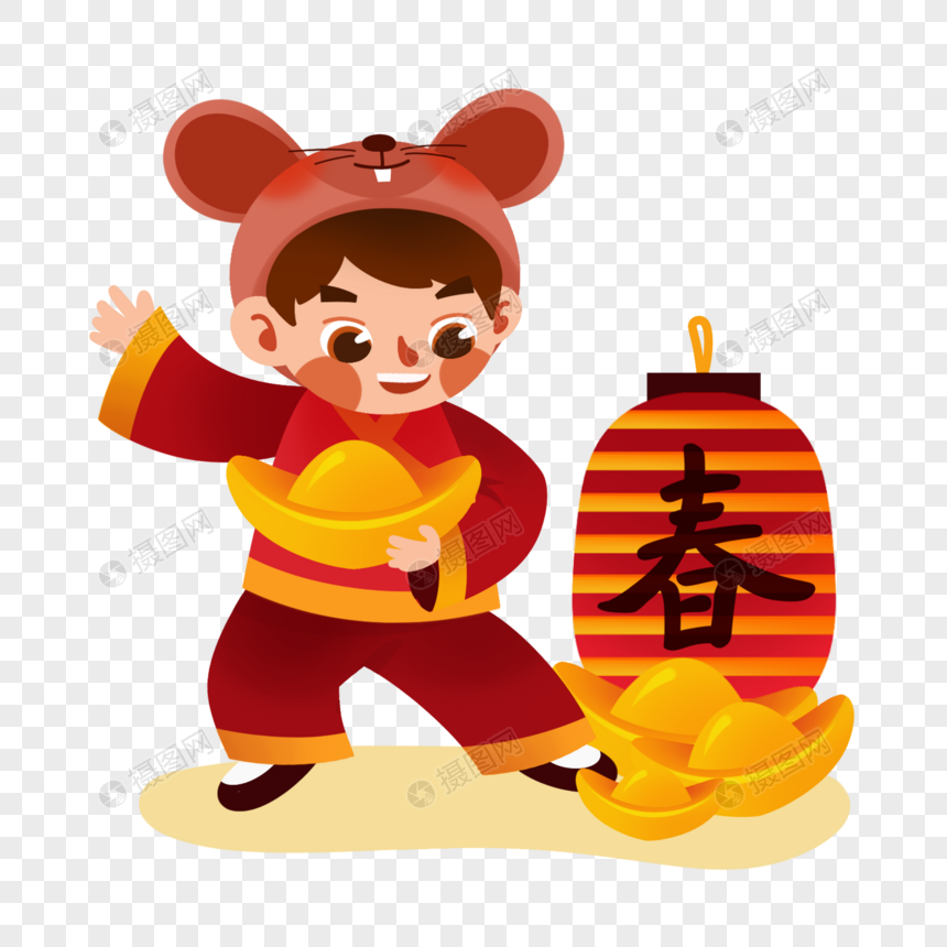 春节老鼠装扮儿童图片
