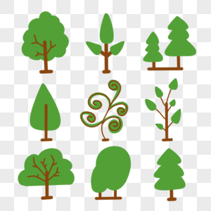 植树节绿色树木图标图片