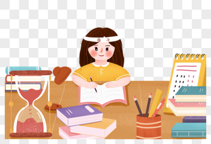 上课学习的女孩