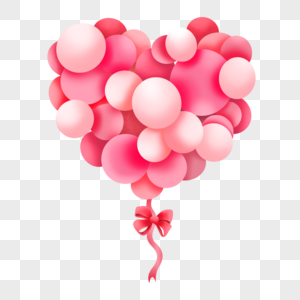 卡通粉色爱心气球图片