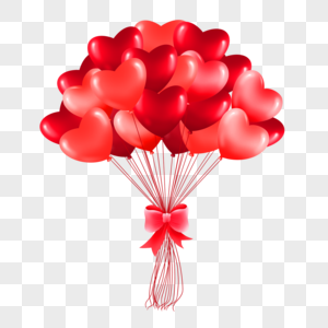 红色卡通浪漫爱心气球图片