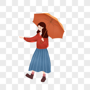 打伞的女孩雨季高清图片素材