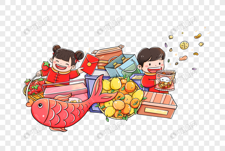 免抠元素 手绘/卡通元素 购物年货节.png