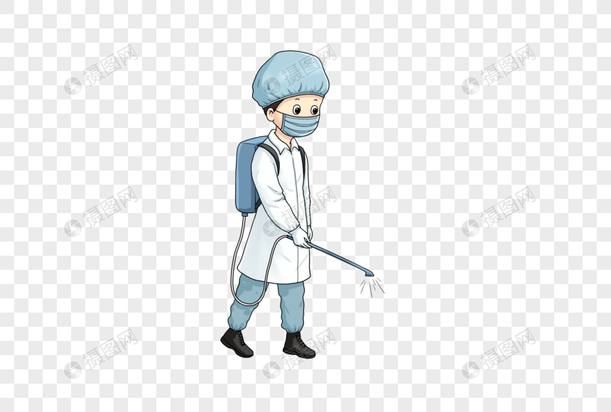喷洒消毒的人