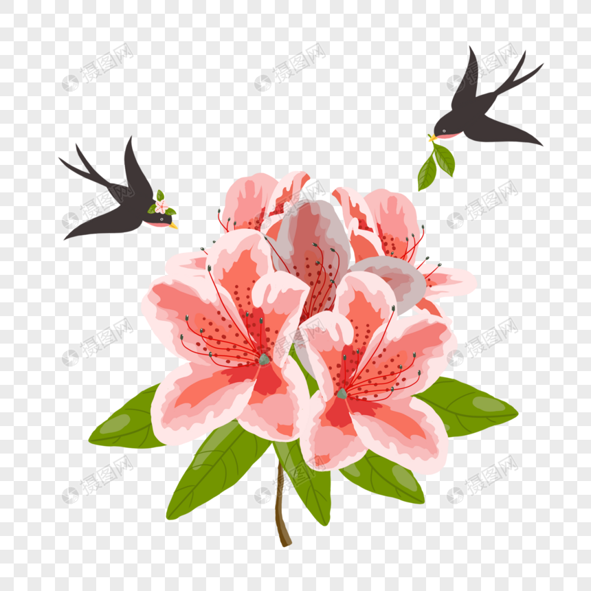 杜鹃花元素素材下载-正版素材401676722-摄图网