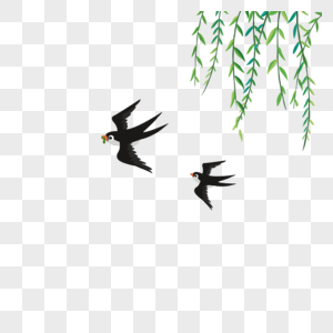 燕子柳树飞舞燕子高清图片