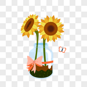 向日葵花瓶花瓶向日葵高清图片