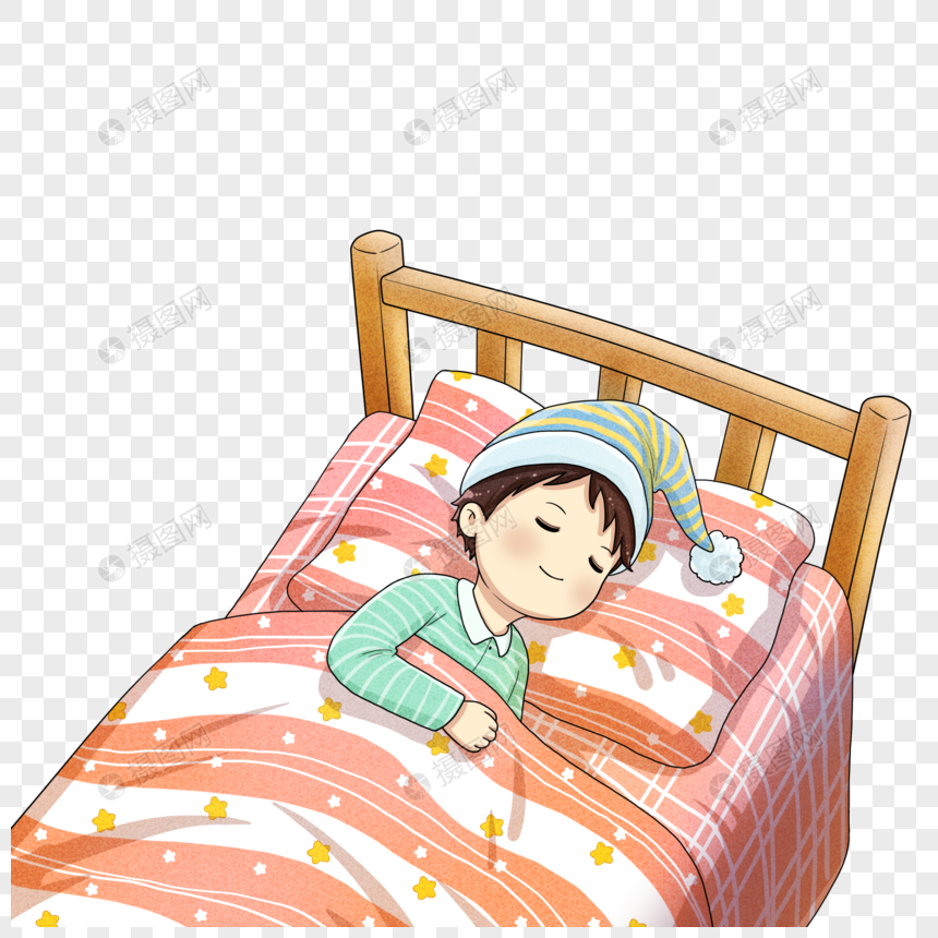 免抠元素 手绘/卡通元素 睡觉的小孩.png 860_860