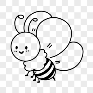 小蜜蜂简笔画线稿图片