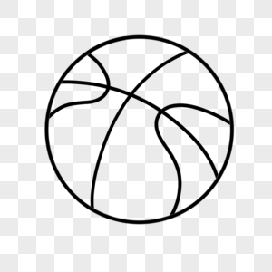 篮球黑白篮球简笔画线稿素材