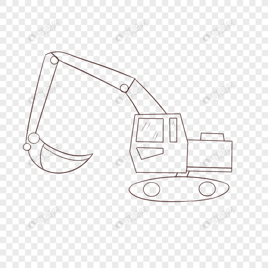 挖掘机简笔画