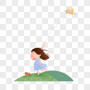 放风筝的女孩高清图片