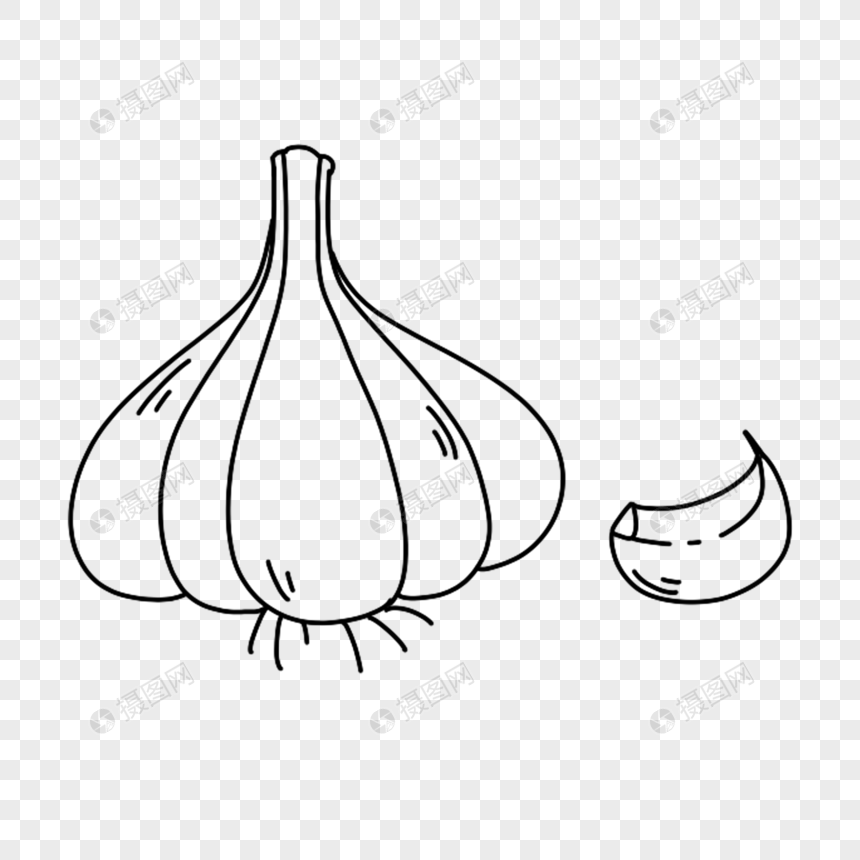 大蒜简笔画线稿