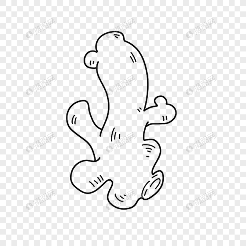 生姜简笔画线稿