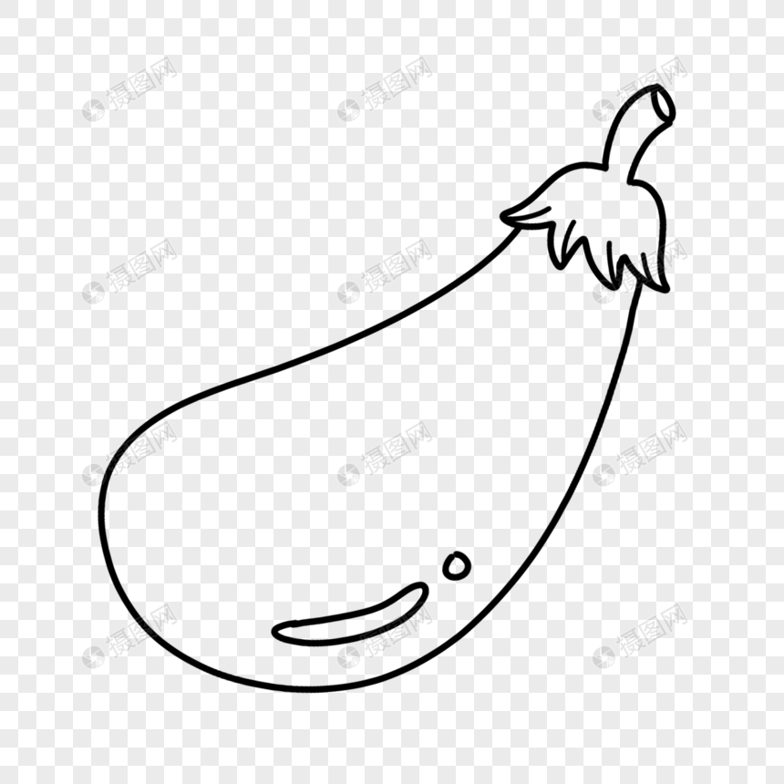 茄子简笔画线稿