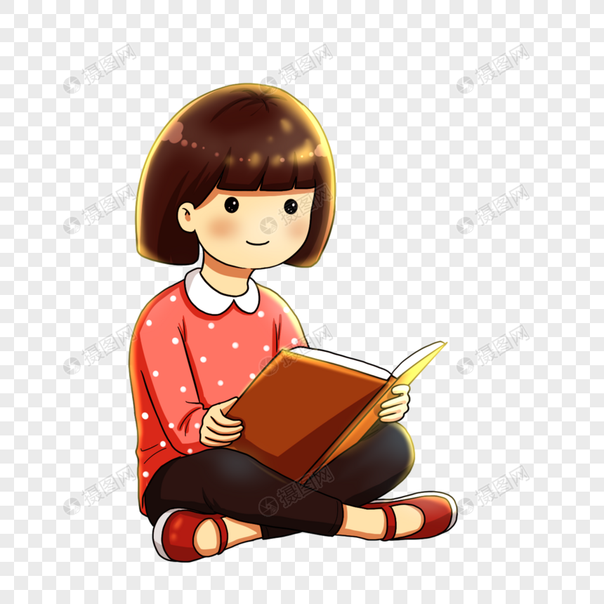 坐着看书的女孩