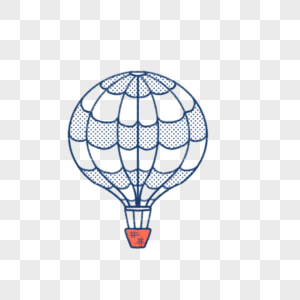 热气球线稿简笔画图片