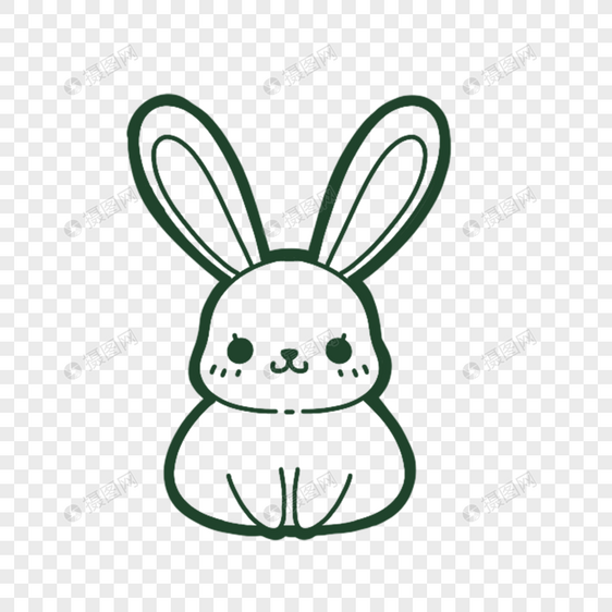兔子线稿简笔画图片