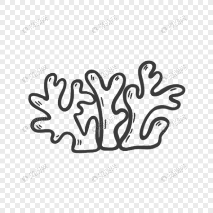 珊瑚线稿简笔画简笔画线稿手绘