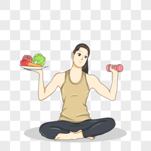 健康饮食锻炼的女孩图片