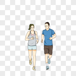 跑步的情侣图片