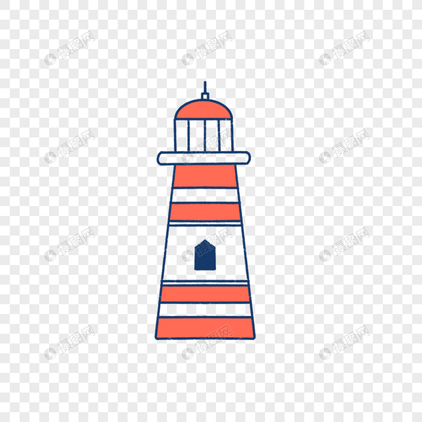 灯塔线稿简笔画