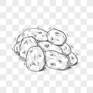 食物蔬菜黑白线稿马铃薯图片
