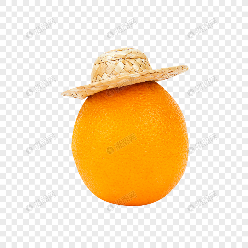 创意戴帽子的水果橙子图片