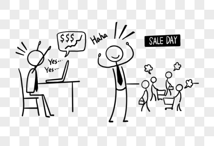 简笔画商务图片素材