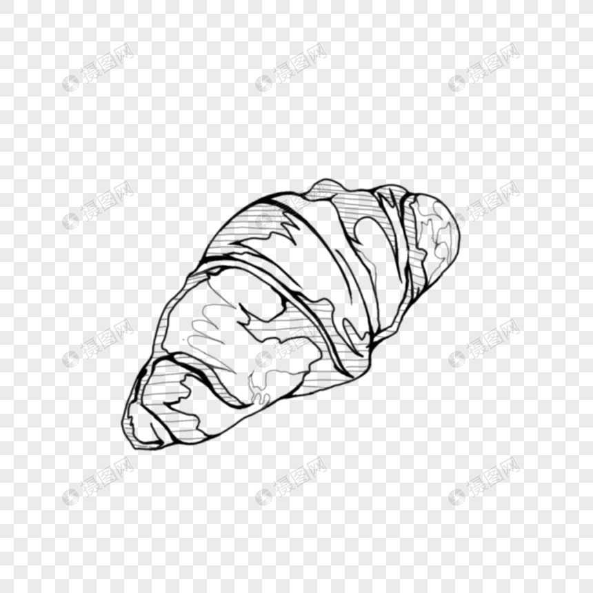 牛角包简笔画