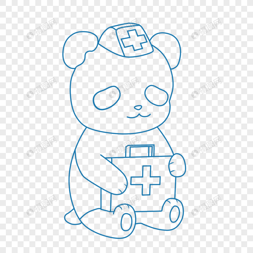 熊猫医生简笔画