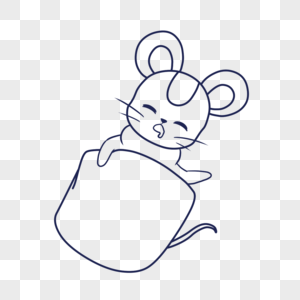 睡觉的老鼠简笔画图片