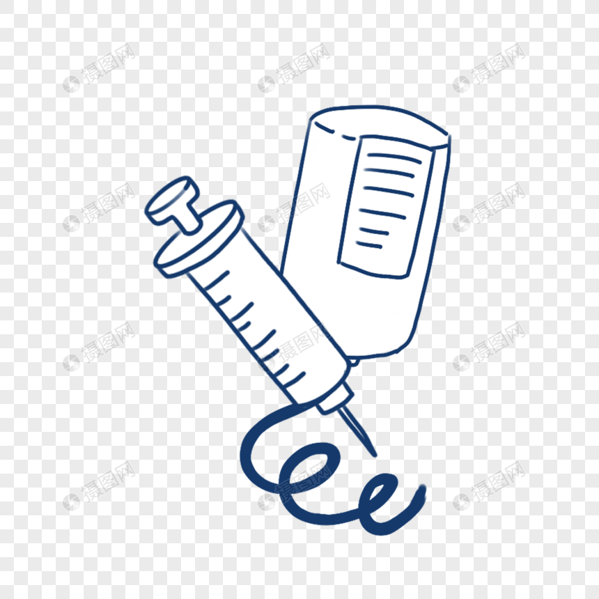针筒注射器简笔画