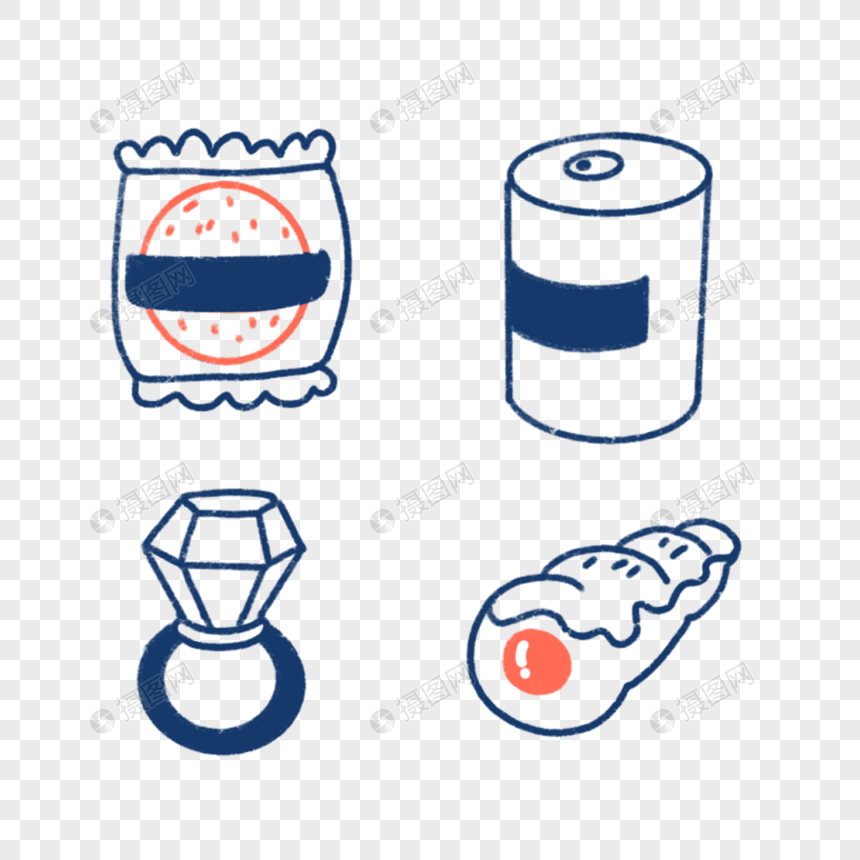 零食简笔画