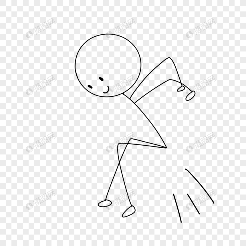 跳远的小人简笔画