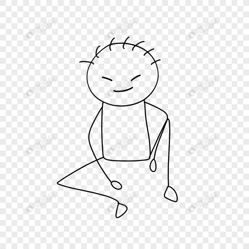 坐着的小人简笔画