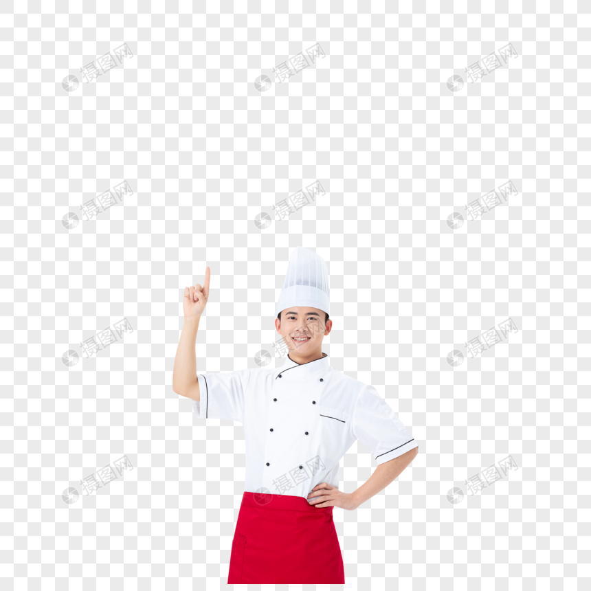 青年男性厨师手势