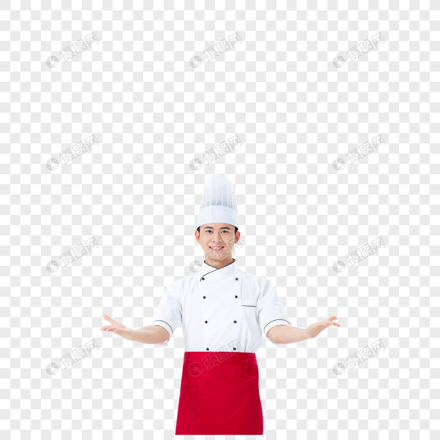 青年男性厨师手势形象图片