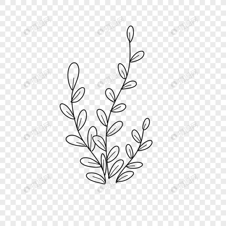 免抠元素 手绘/卡通元素 小草简笔画.png