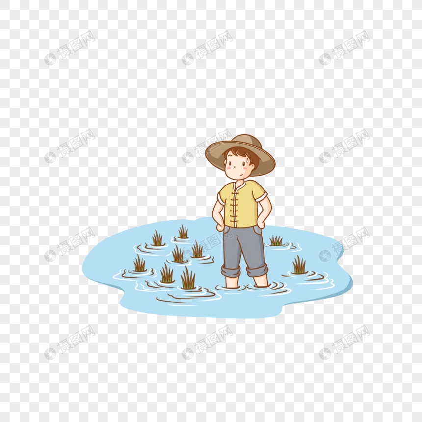 谷雨插秧的农民