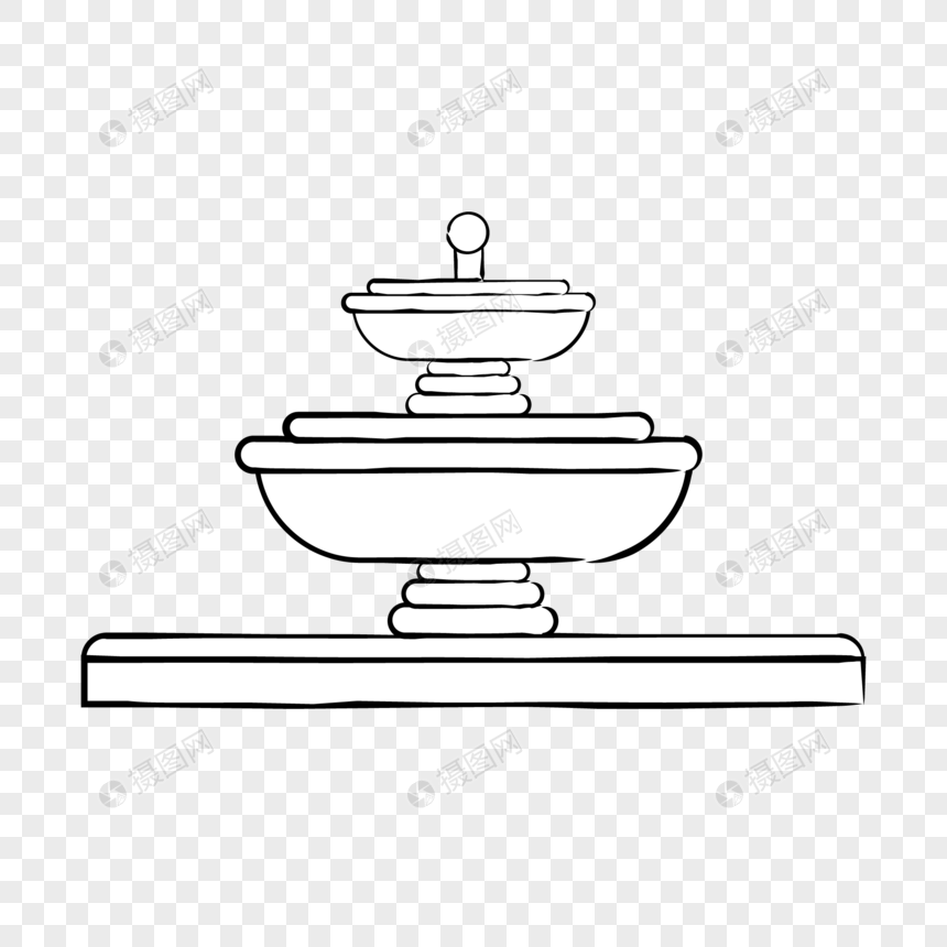 喷泉简笔画