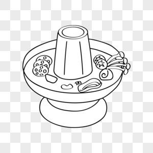 房产开发火锅简笔画素材