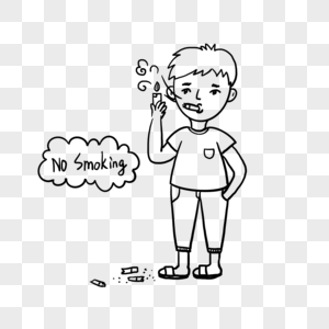 吸烟的人简笔画图片