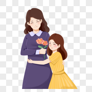 母女拥抱母亲节高清图片素材