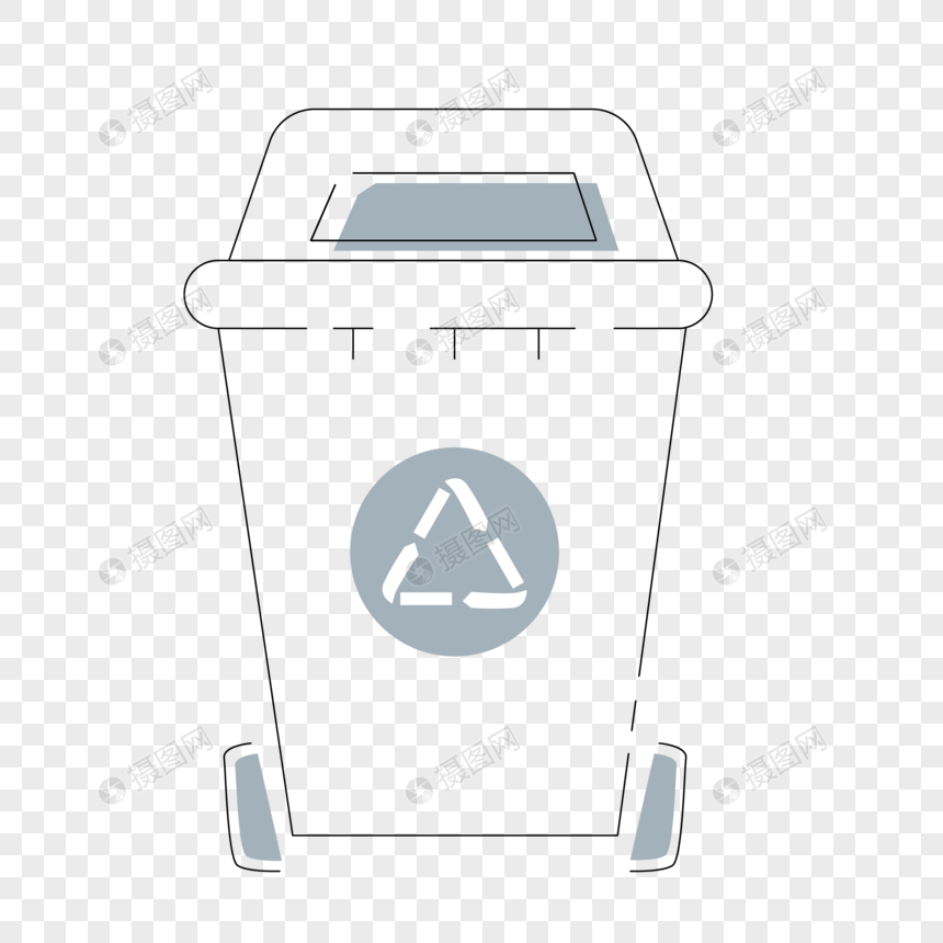 环保垃圾桶简笔画