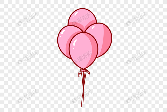 手绘卡通粉红色气球图片