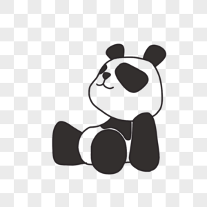坐着的熊猫简笔画图片